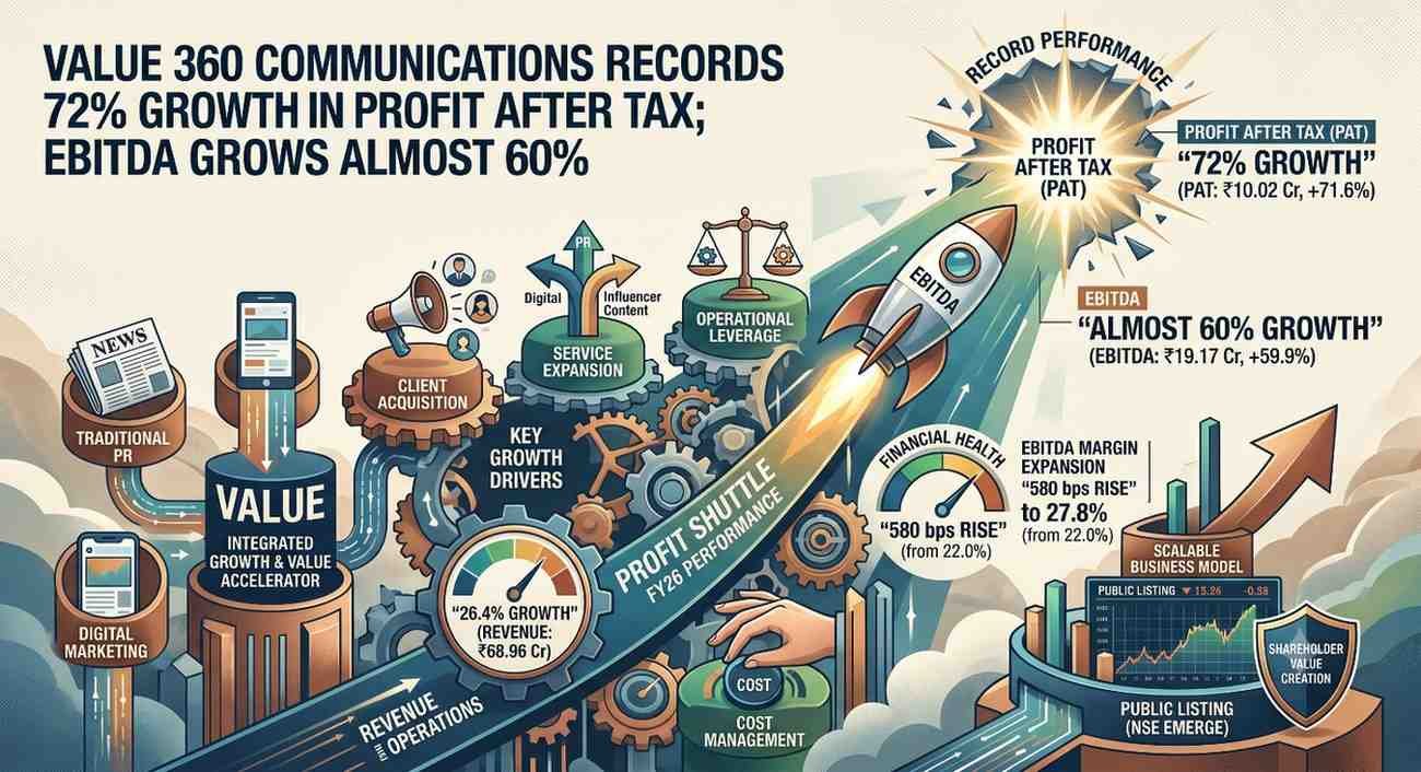 Value 360 Communications records 72% growth in profit after tax; EBITDA grows almost 60%